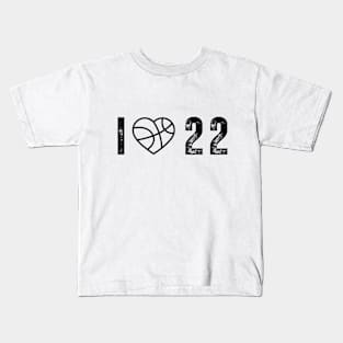 I love 22 Jersey black Kids T-Shirt